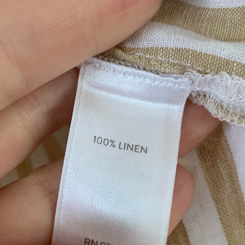 J. Jill Beige and White Striped Button-Down Shirt - Picture 8 of 9